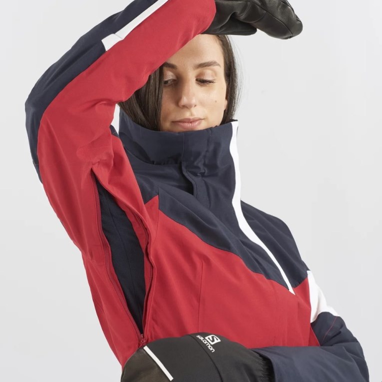 Red / Navy Salomon Speed Women's Insulated Jackets | IE RG2394